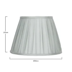 Raye Duck Egg Pleated Taper Silk Shade - 30cm -Outdoor Lights Store 13139401 2144900556804553