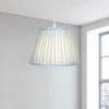 Raye Duck Egg Pleated Taper Silk Shade - 30cm -Outdoor Lights Store 13139401 9764900556689497