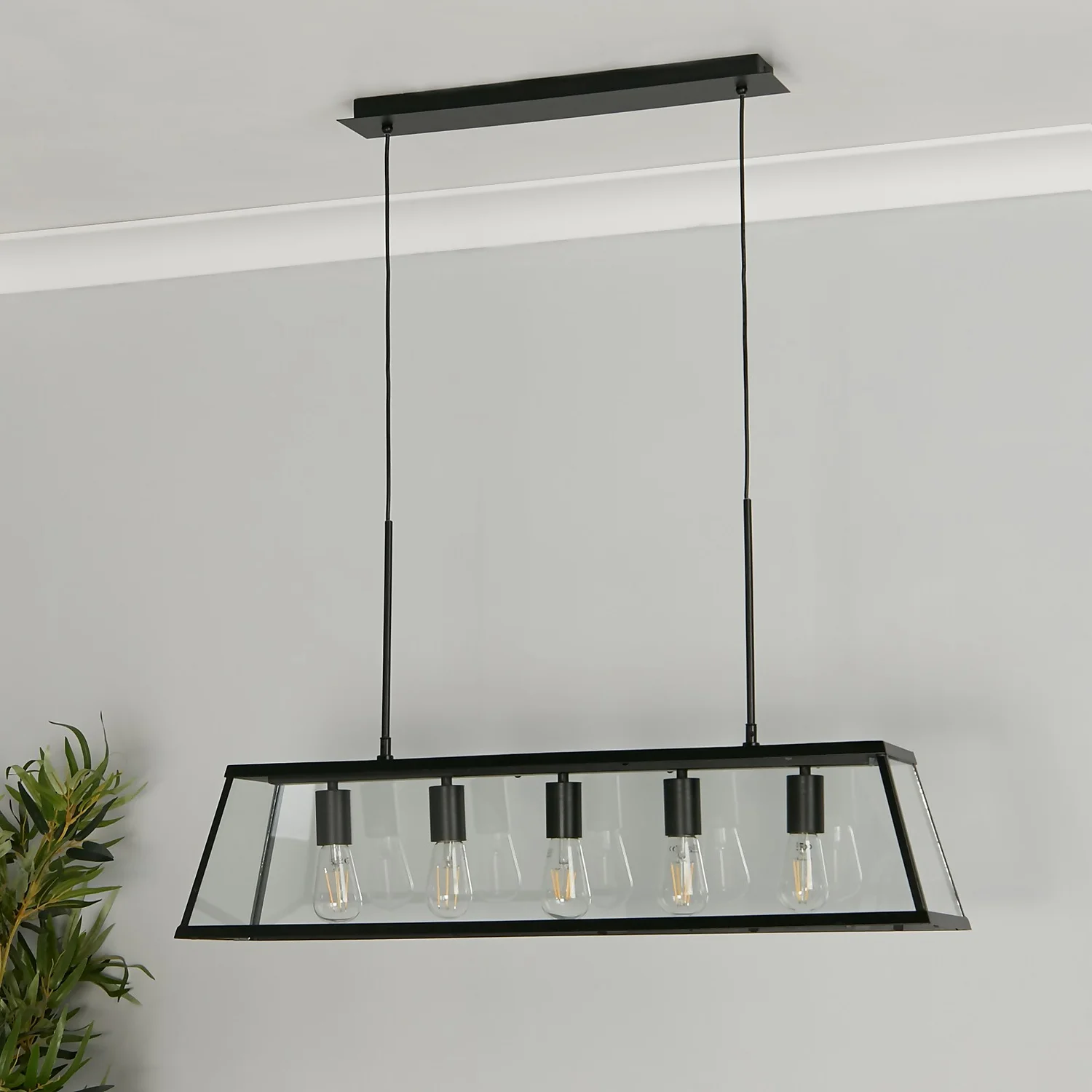 Bellevue 5 Light Industrial Pendant - Black 5 Bellevue 5 Light Industrial Pendant - Black - Image 3