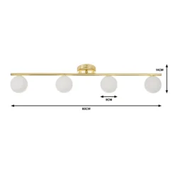 Orb 4 Lamp Spotlight Bar - Brass & Opal -Outdoor Lights Store 13208303 1574909895071194