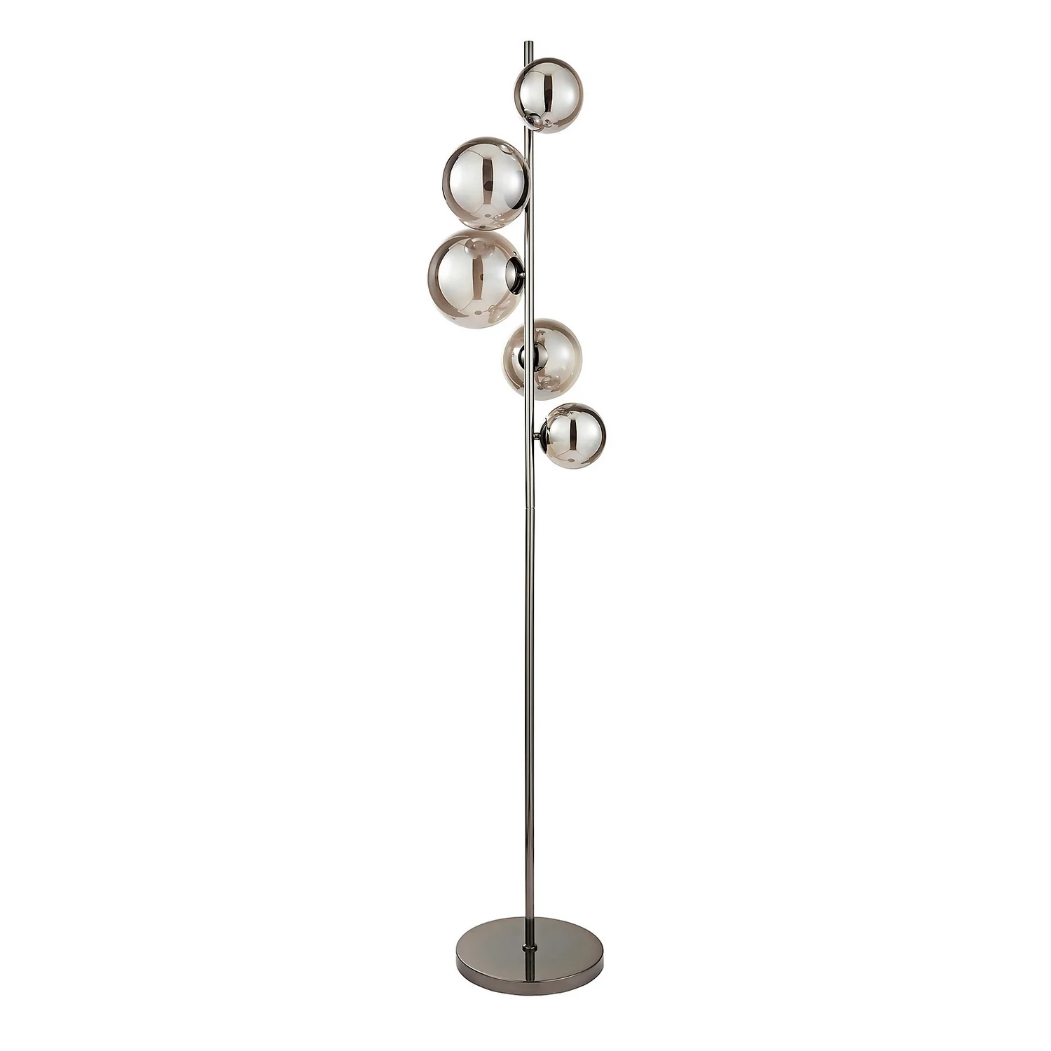 Orb II 5 Light Floor Lamp - Black Chrome Smoke 5 Orb II 5 Light Floor Lamp - Black Chrome Smoke - Image 3