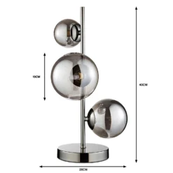 Orb II 3 Light Table Lamp - Black Chrome Smoke -Outdoor Lights Store 13208307 9934909895121621
