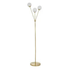Orb 3 Light Floor Lamp - Brass & Opal -Outdoor Lights Store 13208308 5914896912993144