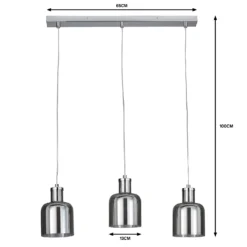 Jinx 3 Light Diner Pendant - Smoked Glass -Outdoor Lights Store 13208311 1304909895171943