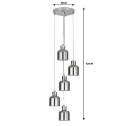 Jinx 5 Light Cluster Pendant - Smoked Glass -Outdoor Lights Store 13208314 6654909895174793