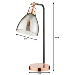 Decan Table Lamp - Smoke & Copper -Outdoor Lights Store 13208318 7654909895245419