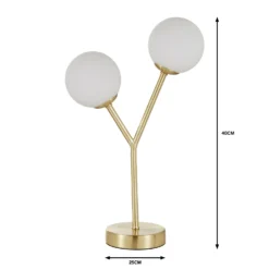 Orb 2 Light Table Lamp - Brass & Opal 12 Orb 2 Light Table Lamp - Brass & Opal -Outdoor Lights Store 13208335 1064909895417481