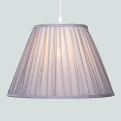 Raye Dove Pleated Taper Silk Shade - 40cm -Outdoor Lights Store 13222466 4494946175797583