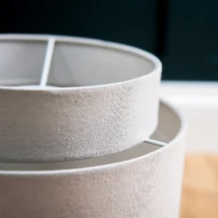 Finn Tier Drum Putty Linen Shade - 25cm -Outdoor Lights Store 13222467 1714944148473084