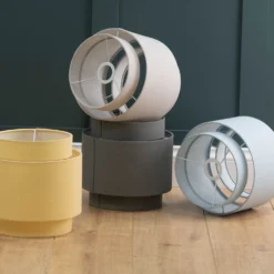 Finn Tier Drum Putty Linen Shade - 25cm -Outdoor Lights Store 13222467 9464944148539396