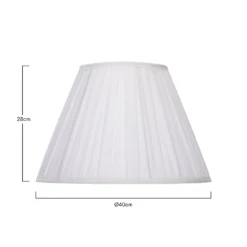 Raye White Pleated Taper Silk Shade - 40cm -Outdoor Lights Store 13222468 1174901095680090