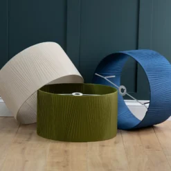 Raye Olive Drum Pleated Silk Shade - 45cm -Outdoor Lights Store 13222472 6194944148350357