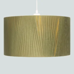 Raye Olive Drum Pleated Silk Shade - 45cm -Outdoor Lights Store 13222472 8104901095581369