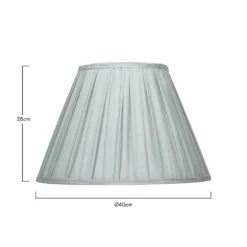 Raye Duck Egg Pleated Taper Silk Shade - 40cm -Outdoor Lights Store 13222473 1264946174524248