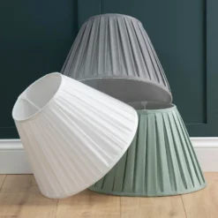 Raye Duck Egg Pleated Taper Silk Shade - 40cm -Outdoor Lights Store 13222473 1294946174700072