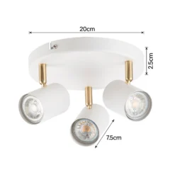 Thorpe 3 Lamp Spotlight Plate - White -Outdoor Lights Store 13239140 1414928056150458