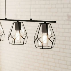 EGLO Mardyke Glass Steel 3L Pendant Light -Outdoor Lights Store 13438800 1574910930330265