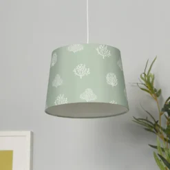 Country Living Salcombe Seaflower Patterned Lamp Shade - Laurel Green -Outdoor Lights Store 13445408 5205042048559417