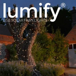 Lumify USB Solar Fairy Lights - White 300 LED'S -Outdoor Lights Store 13489398 1094978604360301