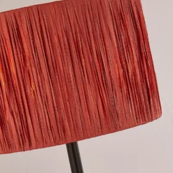 Raffia Table Lamp - Pink & Black -Outdoor Lights Store 13525822 1364956834971019