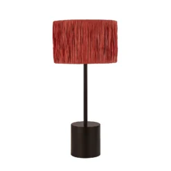 Raffia Table Lamp - Pink & Black -Outdoor Lights Store 13525822 1674956834921027