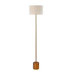 Raffia Floor Lamp - White & Gold -Outdoor Lights Store 13525826 1494956834911697