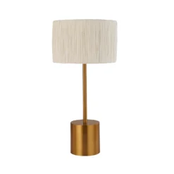 Raffia Table Lamp - White & Gold -Outdoor Lights Store 13525827 8214956834947295