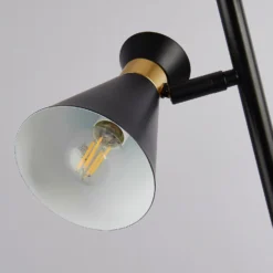 Balham 3 Light Floor Lamp - Black & Brass -Outdoor Lights Store 13525828 1995042072957418