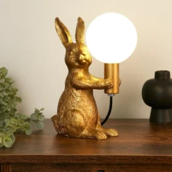 Rabbit Table Lamp - Gold & Glass -Outdoor Lights Store 13528281 1375042089879794