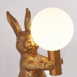 Rabbit Table Lamp - Gold & Glass -Outdoor Lights Store 13528281 9214956834768027
