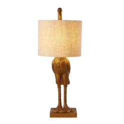 Crane Table Lamp - Gold & Oatmeal -Outdoor Lights Store 13528282 7294956834523515