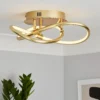 Bailey LED Spiral Flush Ceiling Light - Brass 2 Bailey LED Spiral Flush Ceiling Light - Brass -Outdoor Lights Store 13529588 2614945396440369