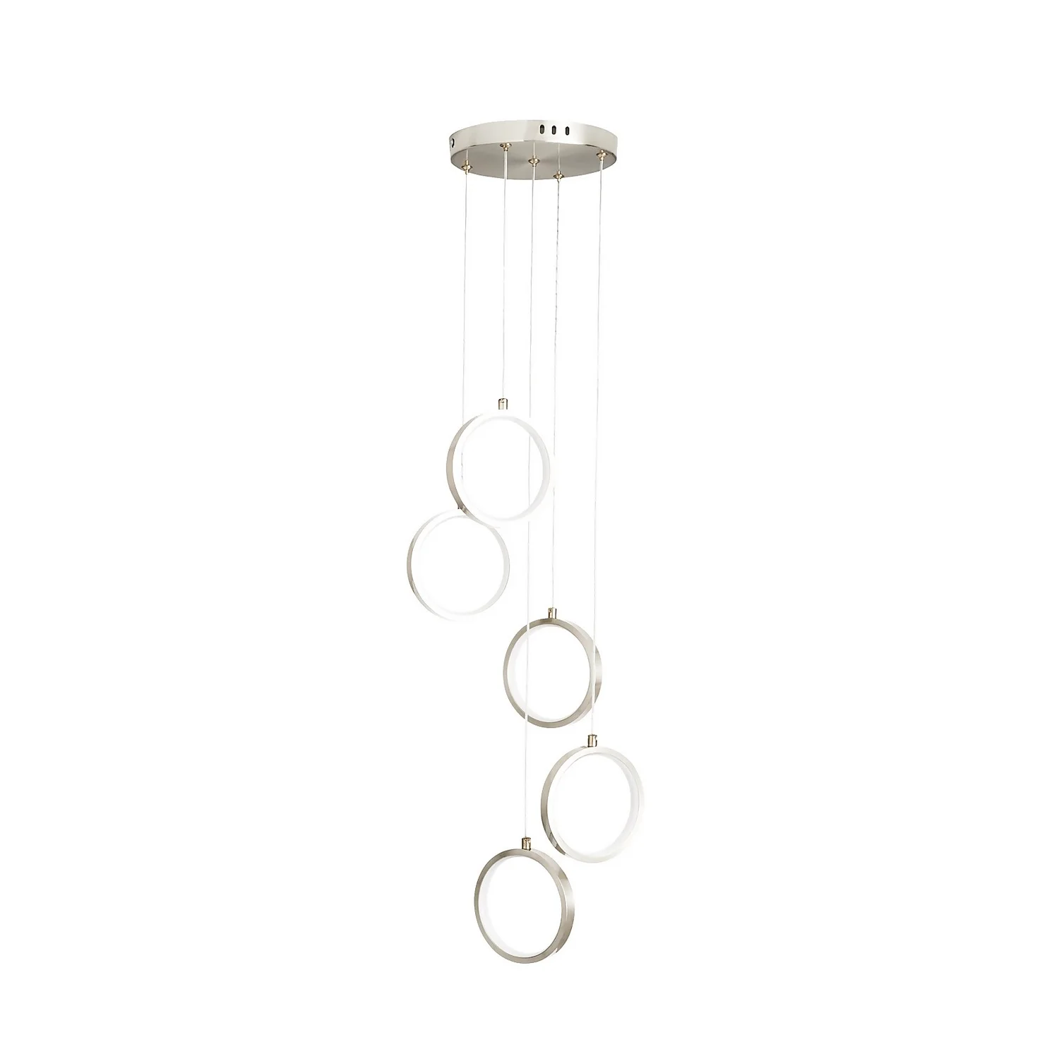 Lenox LED 5 Ring Cluster Pendant Ceiling Light - Chrome 4 Lenox LED 5 Ring Cluster Pendant Ceiling Light - Chrome - Image 2
