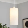 Katya Ribbed Glass Easy Fit Shade - White -Outdoor Lights Store 13529605 1274945395451335