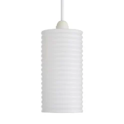 Katya Ribbed Glass Easy Fit Shade - White -Outdoor Lights Store 13529605 1744945395622602