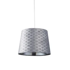 Mia Velvet 30cm Patterned Lamp Shade - Grey -Outdoor Lights Store 13751365 9604969499142765