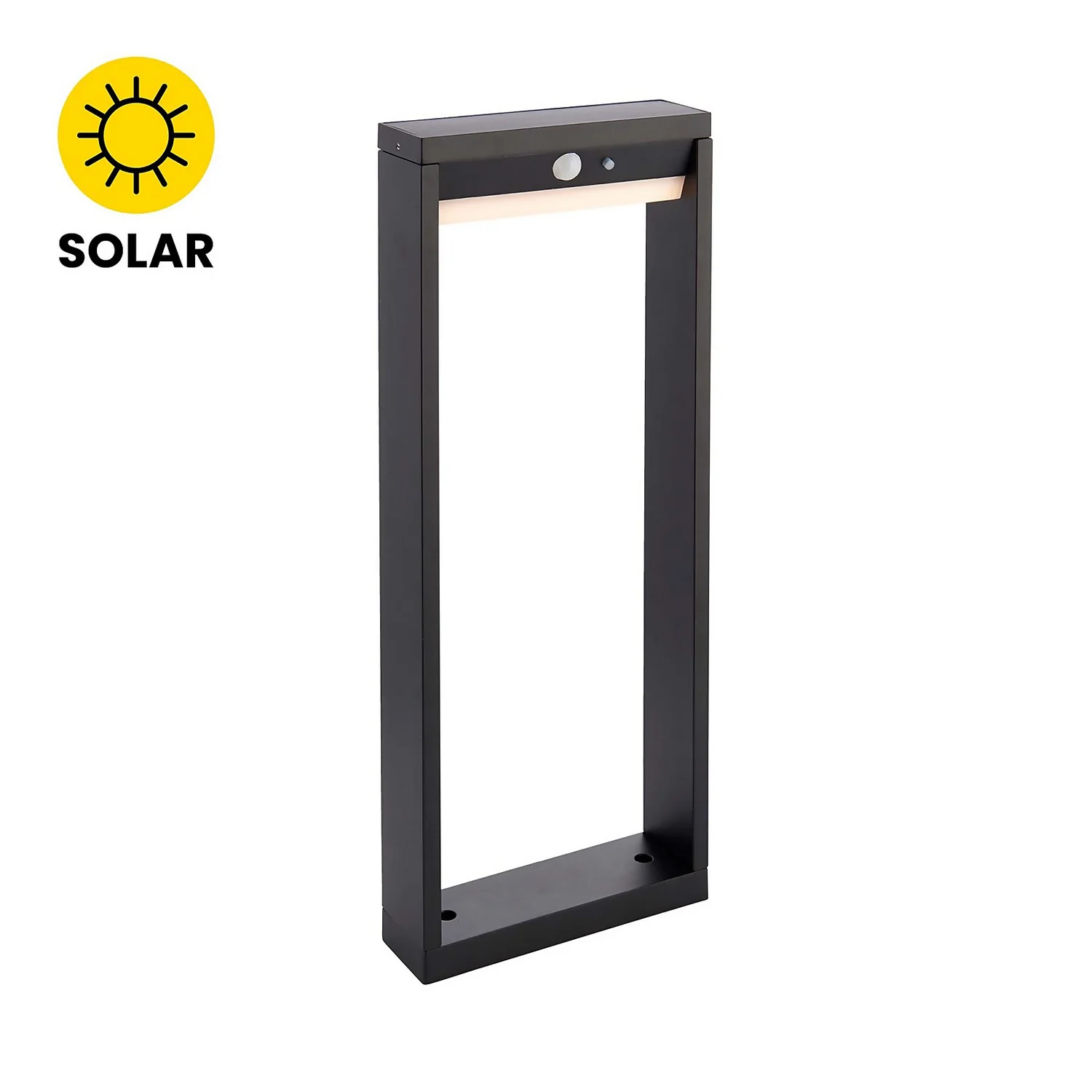 Dannah 50cm Photocell & PIR Solar Outdoor Floor Light - Black 4 Dannah 50cm Photocell & PIR Solar Outdoor Floor Light - Black - Image 2