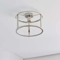 Hopton Flush Light - Nickel -Outdoor Lights Store 13794256 1994957105751154