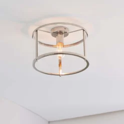 Hopton Flush Light - Nickel -Outdoor Lights Store 13794256 6354957105693470