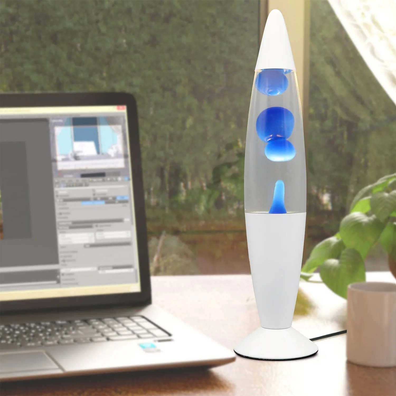 White & Blue Classic Lava Lamp 3 White & Blue Classic Lava Lamp
