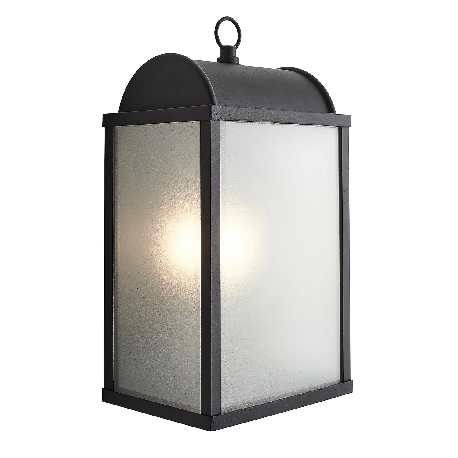 Charlotte E27 Outdoor Box Lantern With Frosted Glass - Black 4 Charlotte E27 Outdoor Box Lantern With Frosted Glass - Black - Image 2