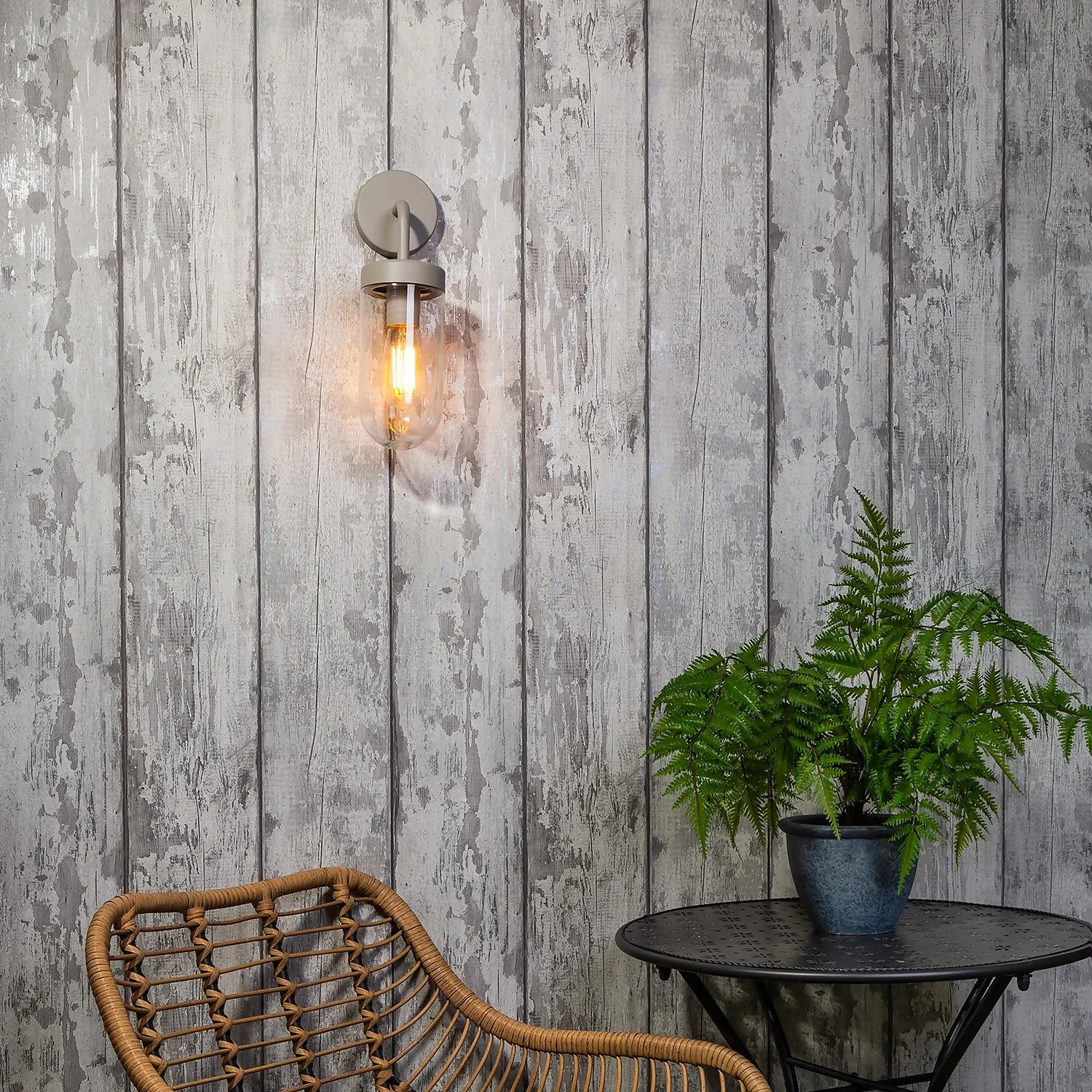 Kew Curved Arm E27 Outdoor Wall Light - Dove Grey 7 Kew Curved Arm E27 Outdoor Wall Light - Dove Grey - Image 5