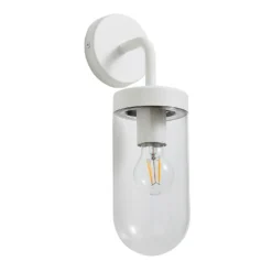 Kew Curved Arm E27 Outdoor Wall Light - Ivory -Outdoor Lights Store 13924366 6654980108520254