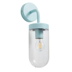 Kew Curved Arm E27 Outdoor Wall Light - Pale Blue -Outdoor Lights Store 13924368 1814980108023538