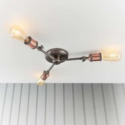 Henrik 3 Light Semi Flush Ceiling Light - Pewter -Outdoor Lights Store 13938488 1764981960927260