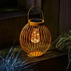 Homebase Edit Multicoloured Solar Round Bar Lantern (3 Colours Available) -Outdoor Lights Store 13956307 6175040504922839