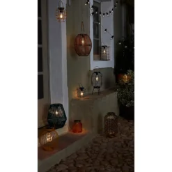 Homebase Edit Brown Rattan Solar Lantern - 31cm 13 Homebase Edit Brown Rattan Solar Lantern - 31cm -Outdoor Lights Store 13956313 1665022633937383