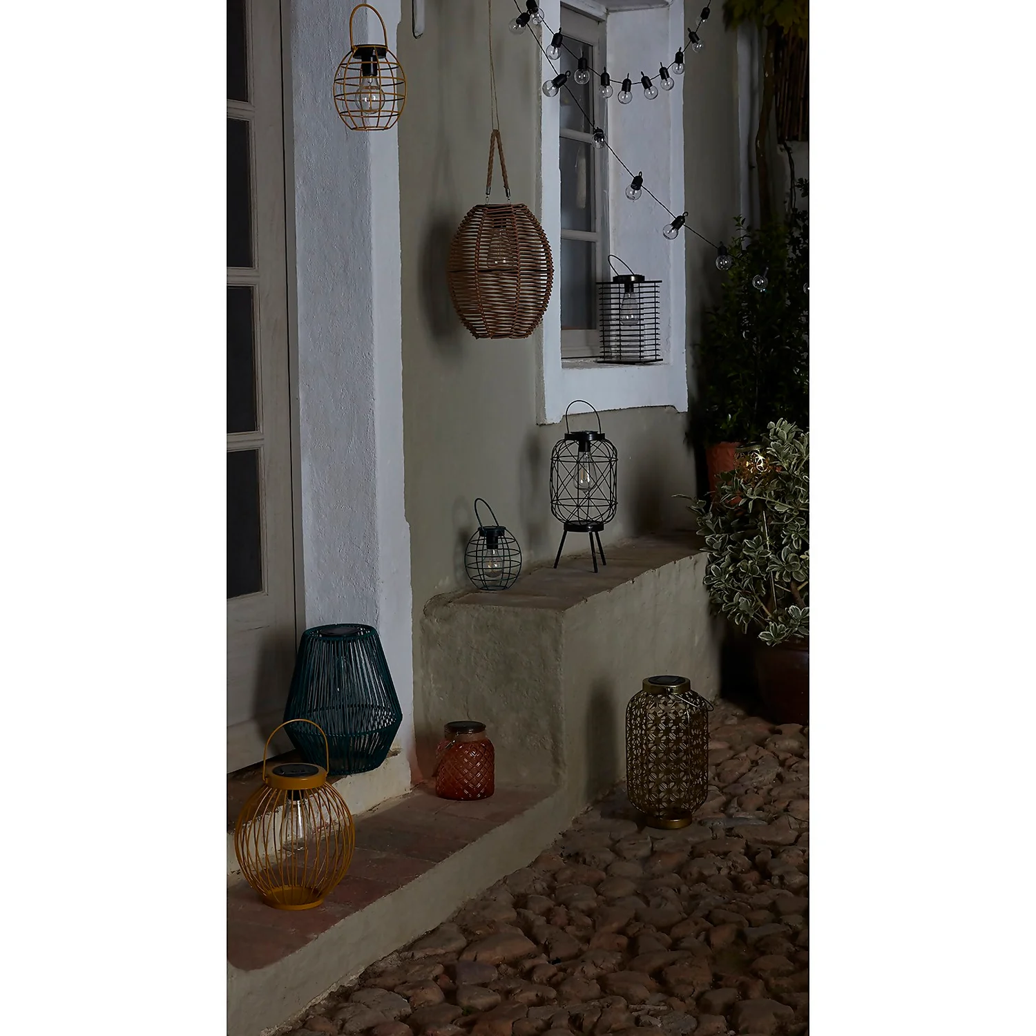 Homebase Edit Brown Rattan Solar Lantern - 31cm 6 Homebase Edit Brown Rattan Solar Lantern - 31cm - Image 4