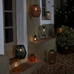 Homebase Edit Brown Rattan Solar Lantern - 31cm 11 Homebase Edit Brown Rattan Solar Lantern - 31cm -Outdoor Lights Store 13956313 2035022633877818