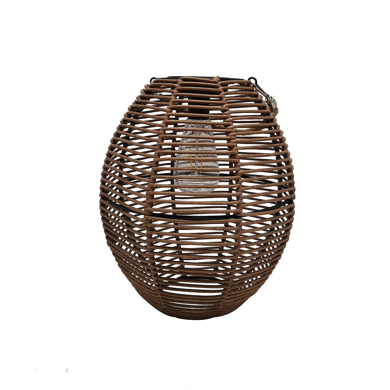 Homebase Edit Brown Rattan Solar Lantern - 31cm 4 Homebase Edit Brown Rattan Solar Lantern - 31cm - Image 2